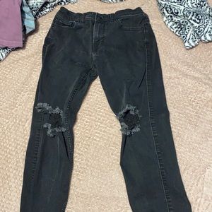 Black skinny ripped Hollister jeans